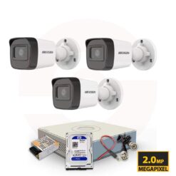 Hikvision 2MP 3 Cameras CCTV Turbo HD Analog Complete Kit