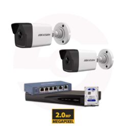 Hikvision 2MP IP 2 Cameras Complete Kit – 1080P