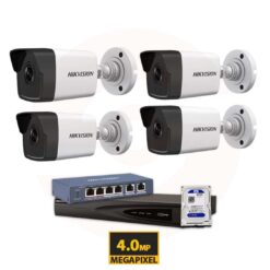 Hikvision IP 4MP 4 Cameras Package