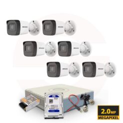 Hikvision 2MP 6 Cameras CCTV Turbo HD Analog Complete Kit